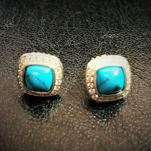 David Yurman turquoise & diamond earrings
